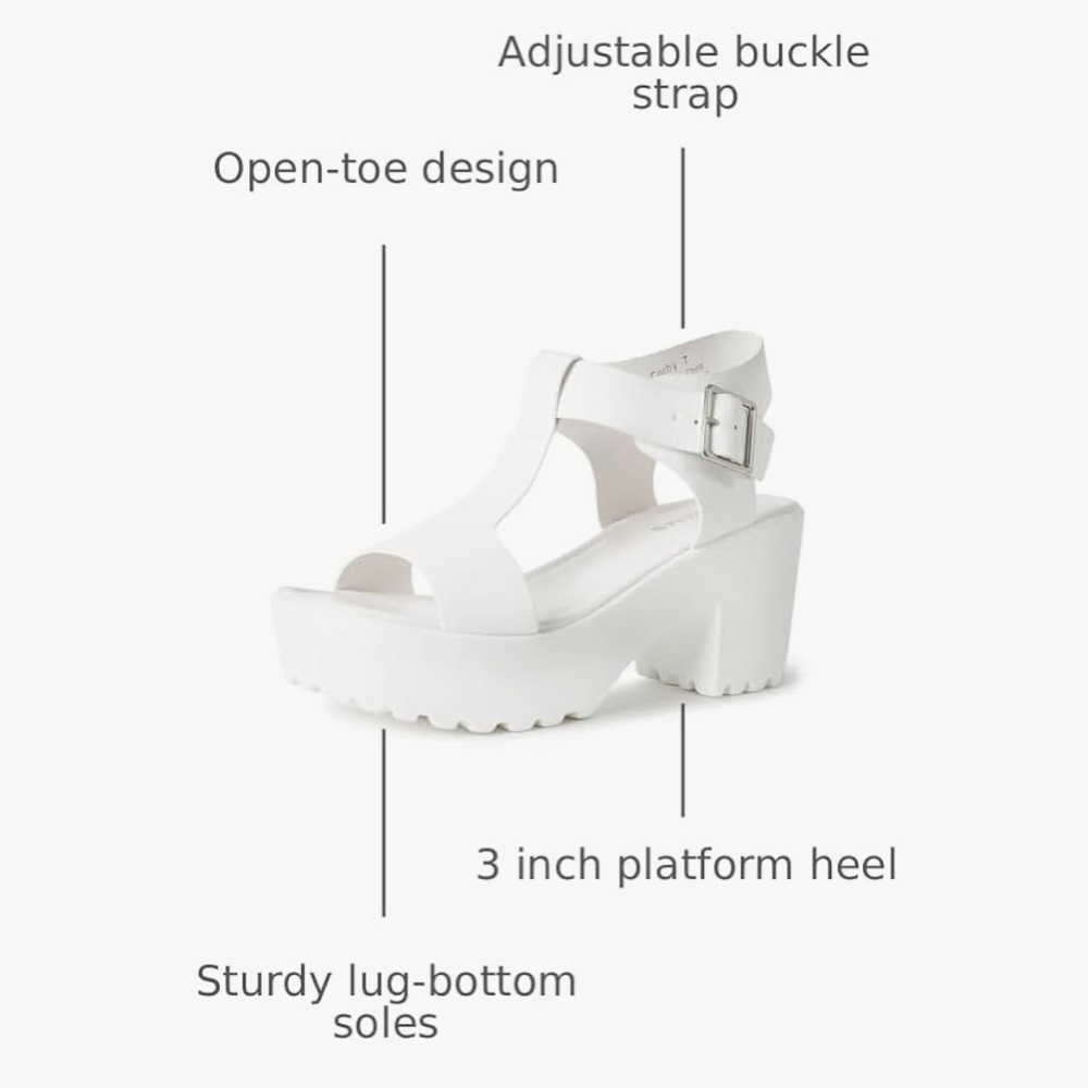 NWT Women's White Platform Sandals - Picture 3 of 5